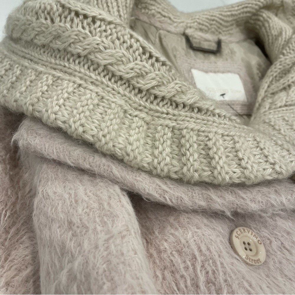 Scervino Street Stylish Double-Breasted Coat with Knit Collar - Picture 7 of 16